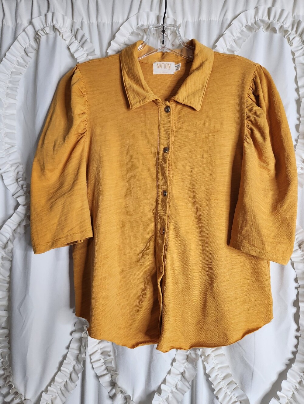Nation LTD Mustard Yellow Ennis Blouse Sz Large Flawed
